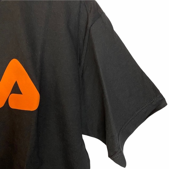 Fila Logo Orange White Black Crew Neck Short Sleeve Tee Shirt Medium M - Picture 6 of 9